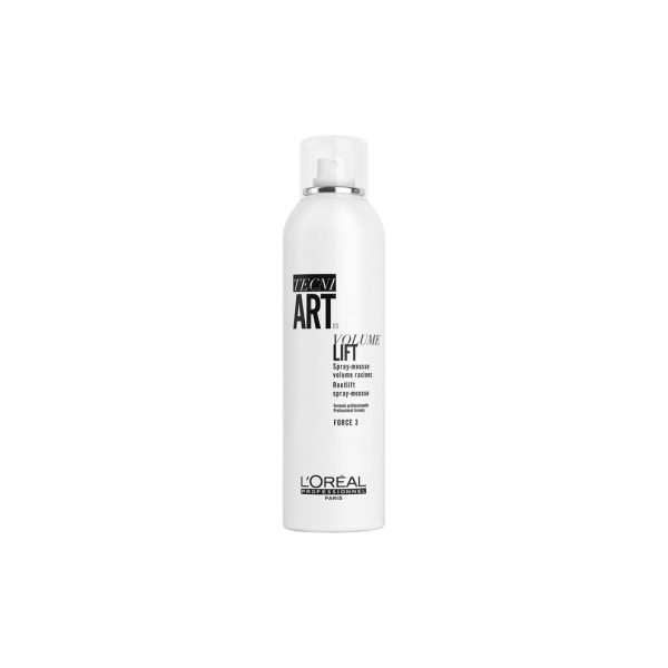 Espuma en spray Volume Lift de Tecni.Art para volumen en raíces. Cabello ligero y con movimiento. Ideal para todo tipo de cabello.