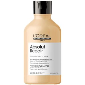 Champú Absolut Repair: Reparación y fortaleza para cabello dañado. Reconstrucción instantánea y ligereza excepcional.