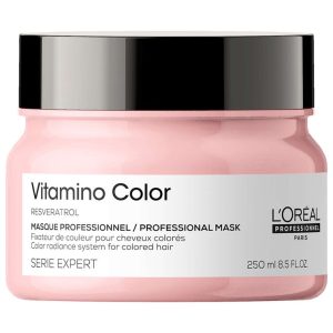 "Mascarilla Vitamino Color: Repara y protege cabello coloreado. Nutrición intensa en solo 1 minuto. Protección duradera contra el desgaste diario.