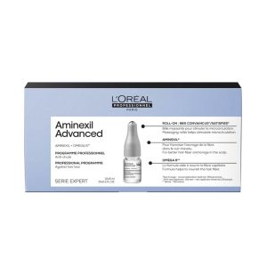 Descubre las Ampollas Aminexil Advanced, que favorecen la fijación y nutrición capilar. Fortalece tu cabello desde la raíz.