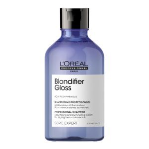Champú Blondifier Gloss: Restaura y ilumina cabello rubio. Limpieza cuidadosa y brillo natural. Nutrición y suavidad para cabello dañado.
